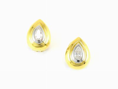Orecchini Kamphues in Oro Giallo e Bianco con Diamanti