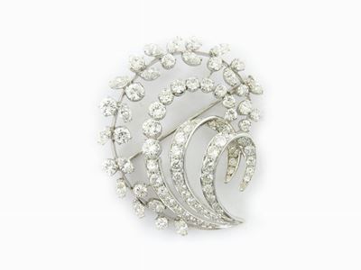 Spilla in Oro Bianco e Diamanti