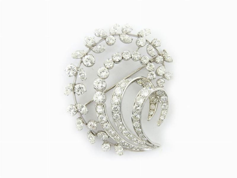 Spilla in Oro Bianco e Diamanti
