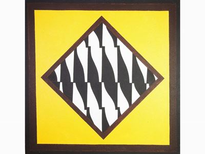 Murale in Bianco, Nero, Marrone e Giallo 1974