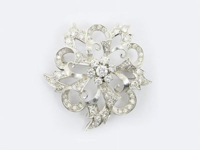 Spilla in Oro Bianco e Diamanti