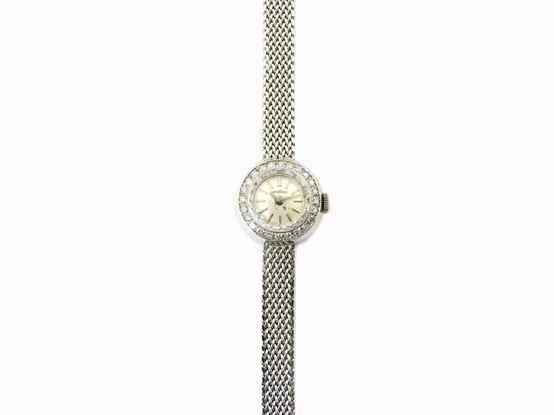 Orologio da Polso per Donna Longines in Oro Bianco e Diamanti