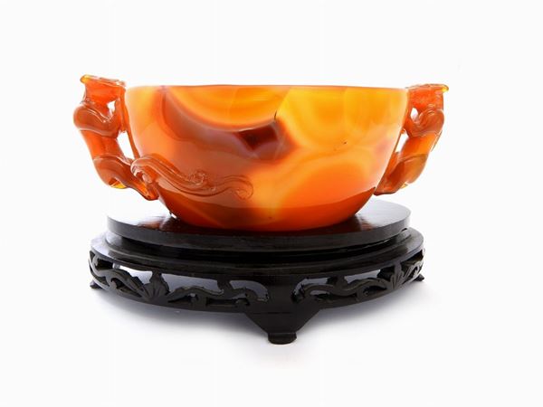 Multicolour carnelian oval bowl