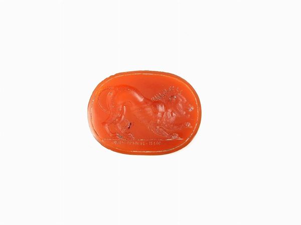 Carnelian oval seal Luciano Mario Rossi  - Auction Jewels and Watches - I - Maison Bibelot - Casa d'Aste Firenze - Milano