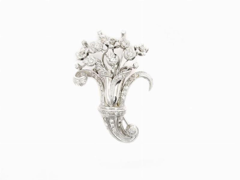 Spilla in Oro Bianco con Diamanti