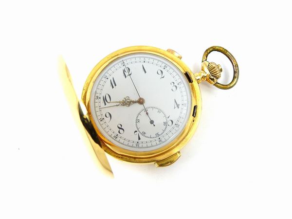 Yellow gold pocket chronograph