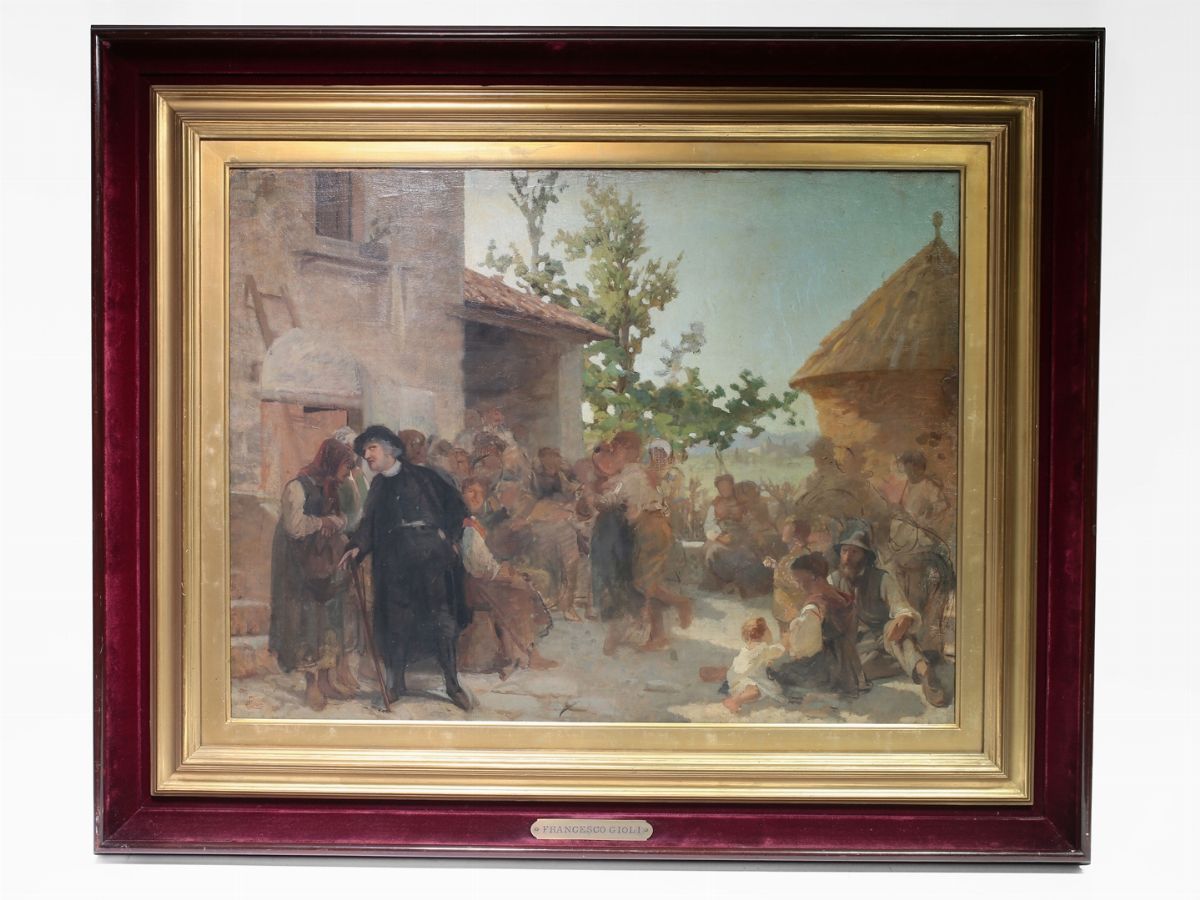 Francesco Gioli - Veduta di Aia con Personaggi in Festa