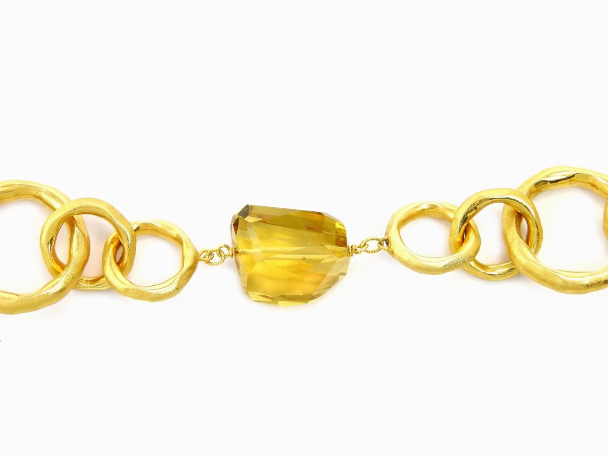 Bracciale Calgaro in Oro Giallo e Quarzo Citrino