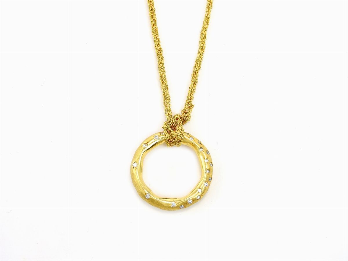 Girocollo Calgaro in Oro Giallo e Diamanti