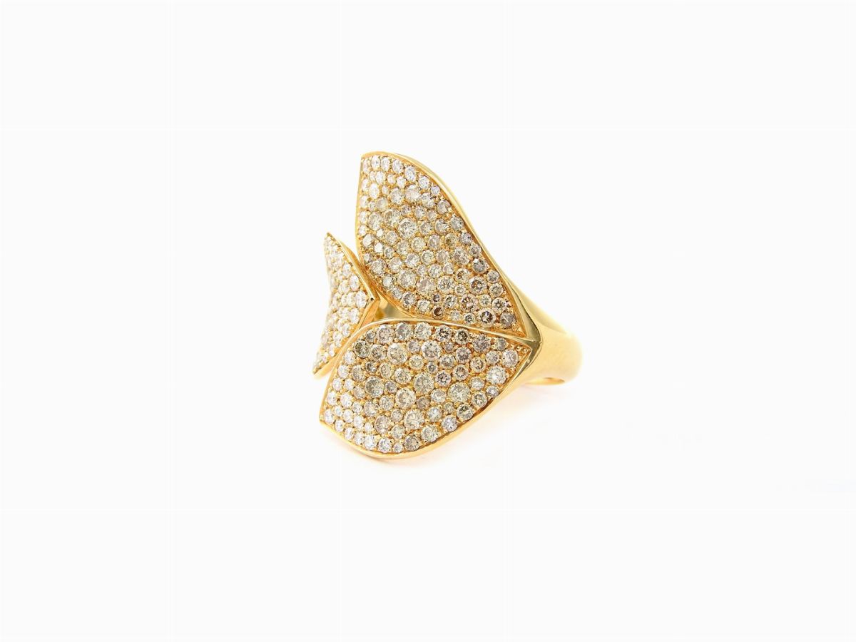 Anello Pasquale Bruni in Oro Giallo e Diamanti