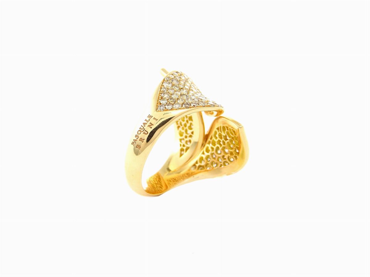 Anello Pasquale Bruni in Oro Giallo e Diamanti