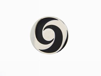Anello Bulgari in Oro Bianco, Acciaio e Onice