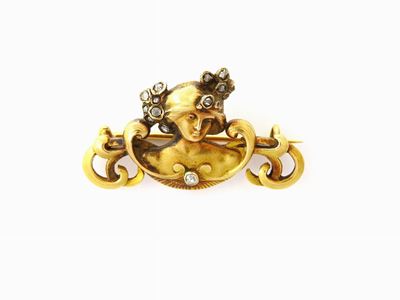 Spilla in Oro Giallo e Diamanti