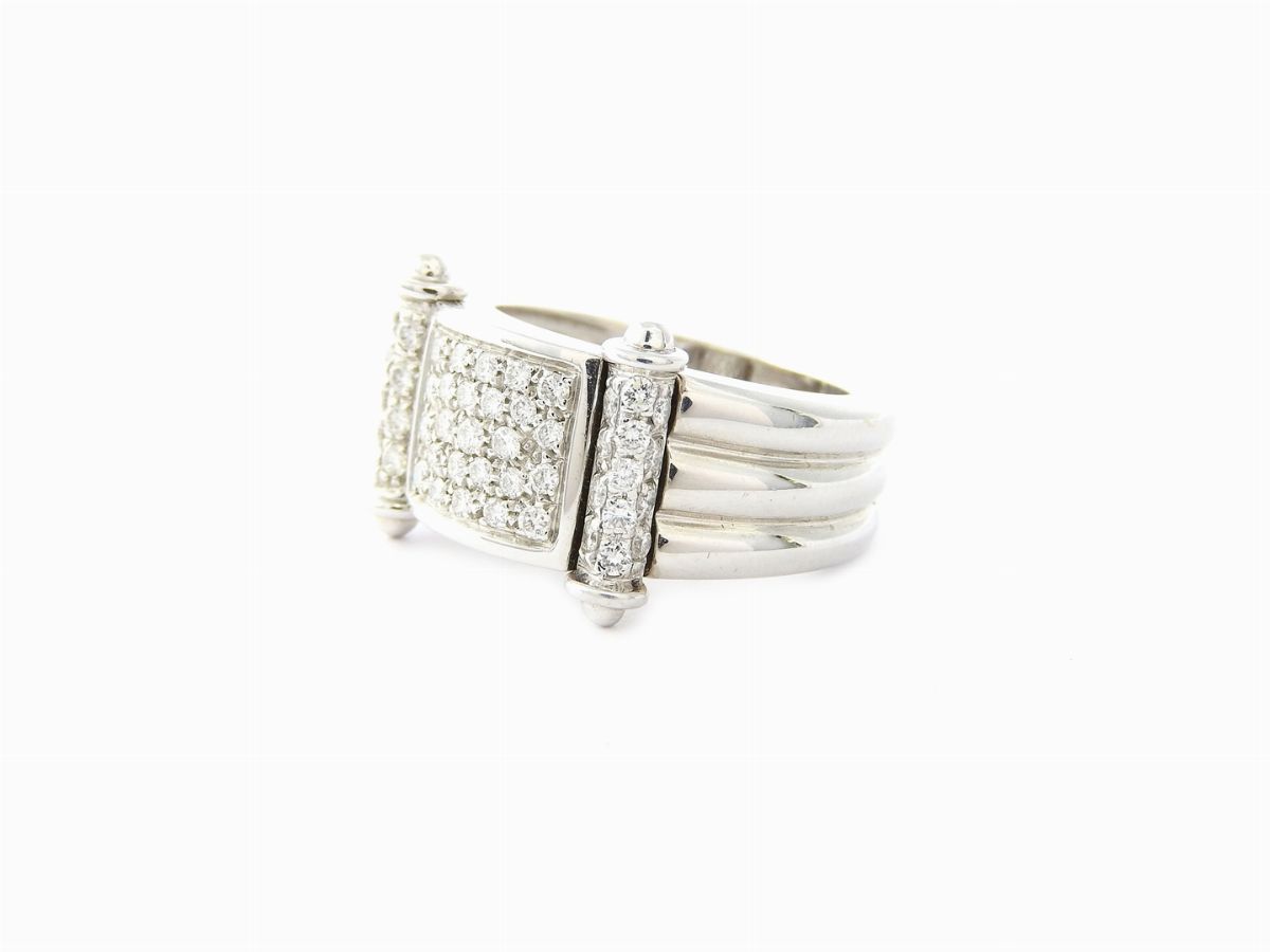 Anello Audemars Piguet a Fascia in Oro Bianco e Diamanti