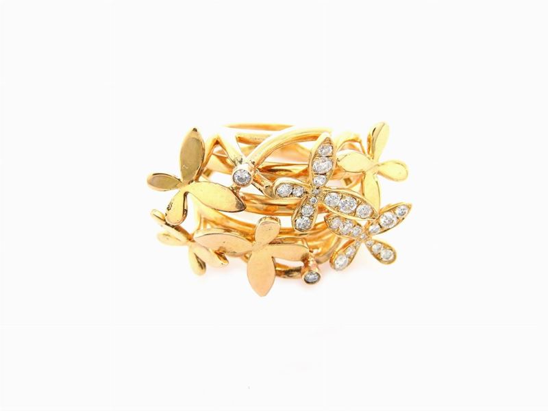 Anello Animalier in Oro Giallo e Diamanti