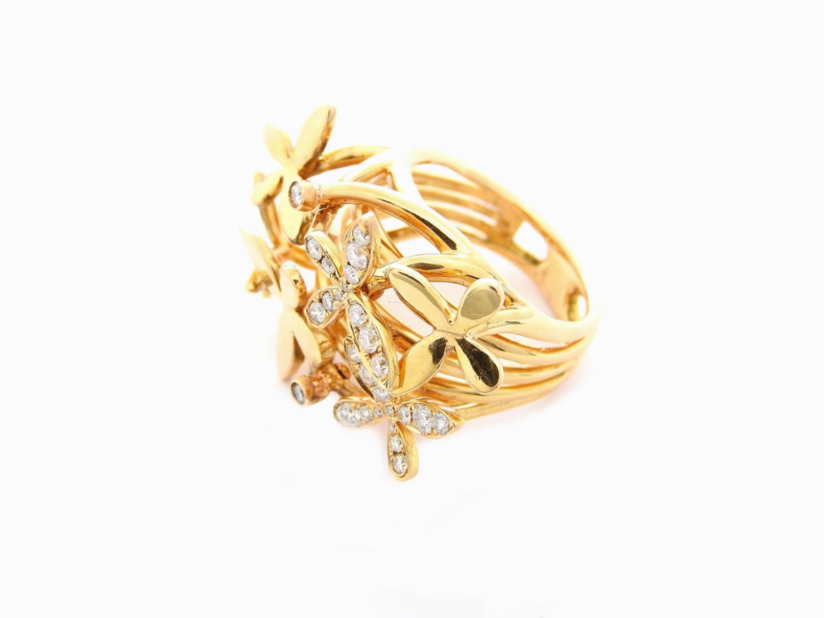 Anello Animalier in Oro Giallo e Diamanti