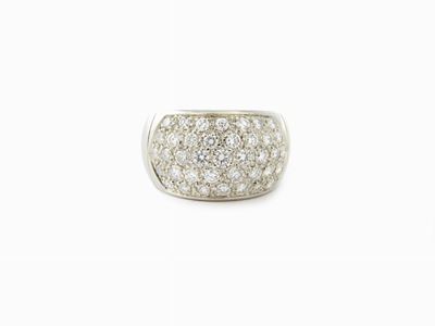 Anello a Fascia in Oro Bianco e Diamanti
