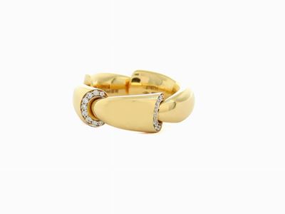 Anello Vhernier in Oro Giallo e Diamanti
