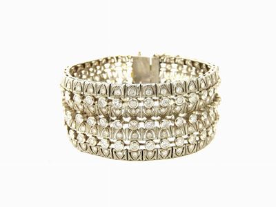 Bracciale in Platino e Oro Giallo con Diamanti