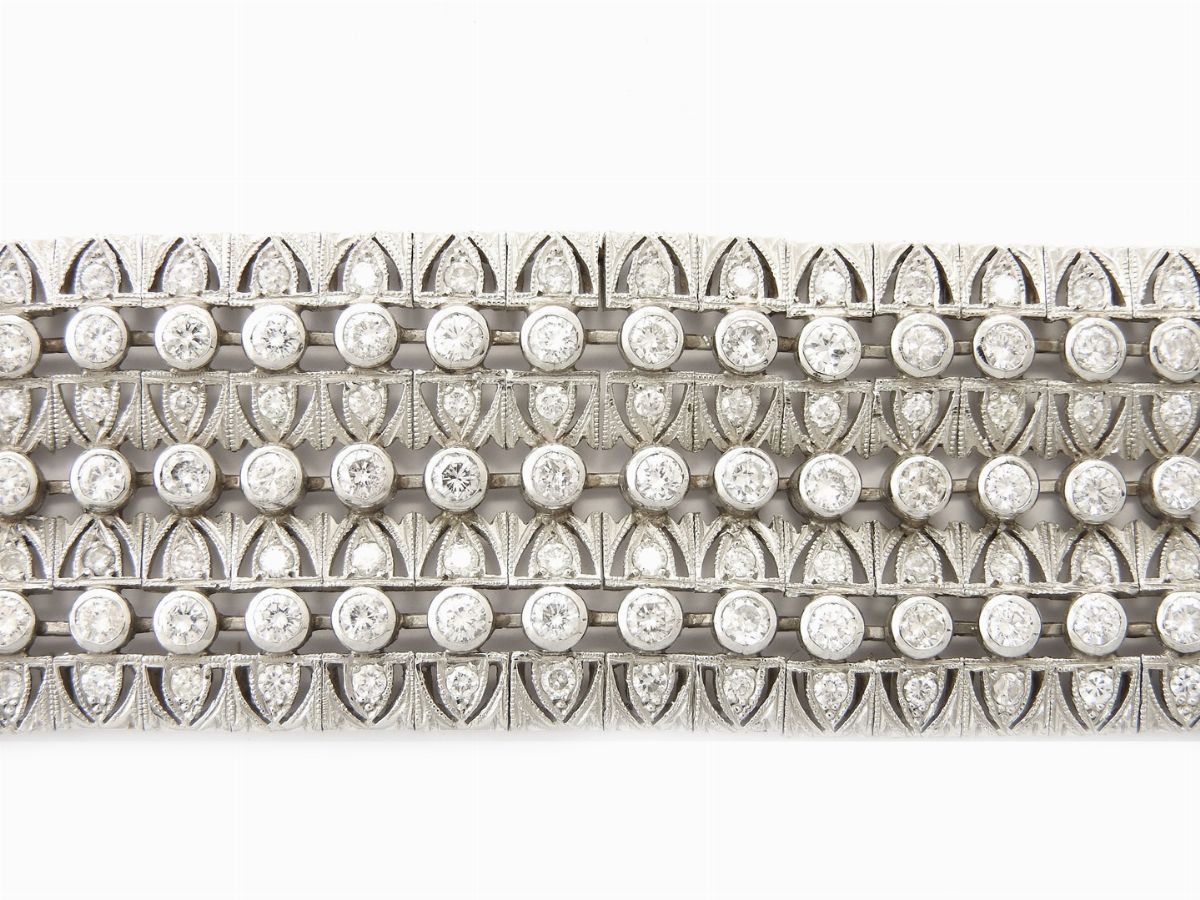 Bracciale in Platino e Oro Giallo con Diamanti