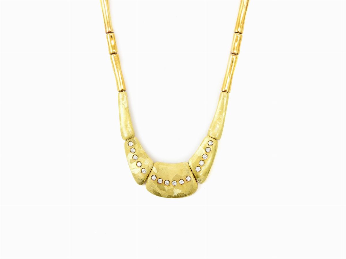 Lungo Collier Orlandini in Oro Giallo e Diamanti
