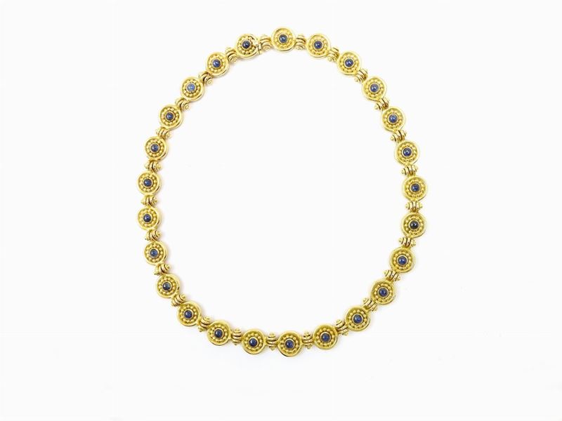 Girocollo in Oro Giallo e Zaffiri