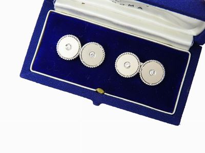 Gemelli in Oro Bianco e Diamanti
