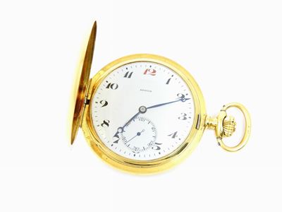 Orologio da Tasca Zenith a Doppia Cassa in Oro Giallo