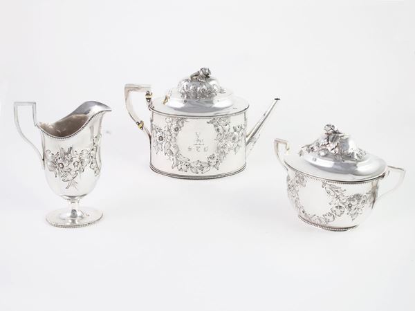 A silver tea set, John C. Moore for Tiffany & Co.