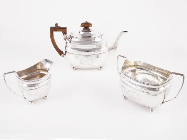 A silver tea set, Stephen Adams & Son