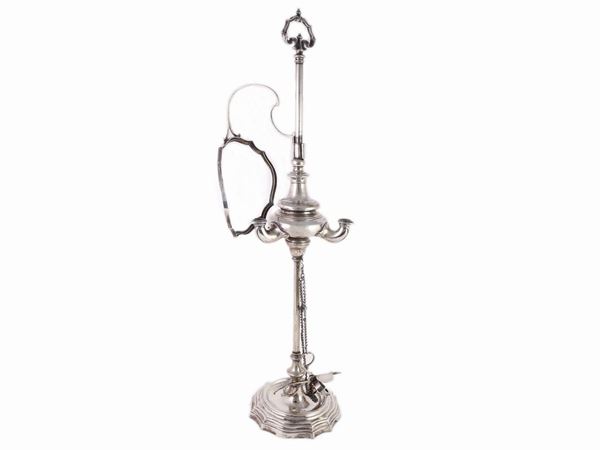 A florentine silver oil lamp