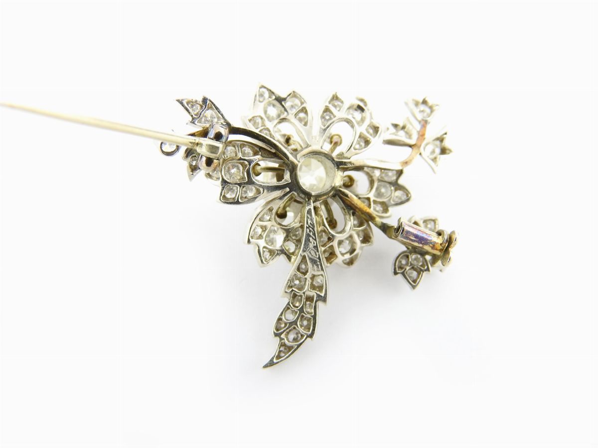 Coppia di Spille Enrico Serafini in Oro Bianco e Diamanti