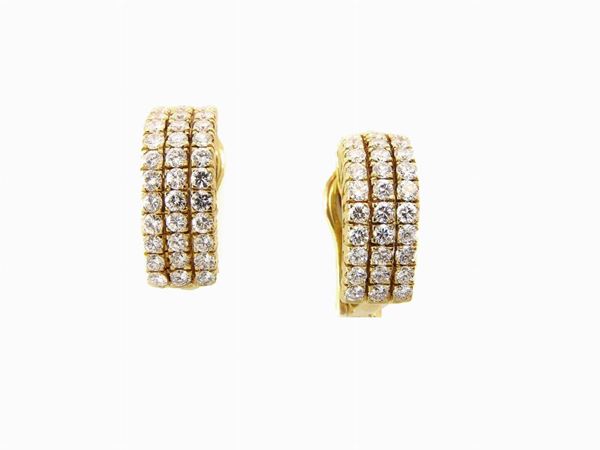 Yellow gold earrings with diamonds  - Auction Jewels and Watches - I - Maison Bibelot - Casa d'Aste Firenze - Milano