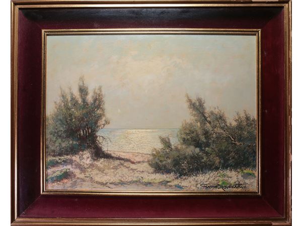 Gino Romiti : Seascape  ((1881-1967))  - Auction House Sale: Furniture and Paintings from Villa Roseto - Florence - I - I - Maison Bibelot - Casa d'Aste Firenze - Milano