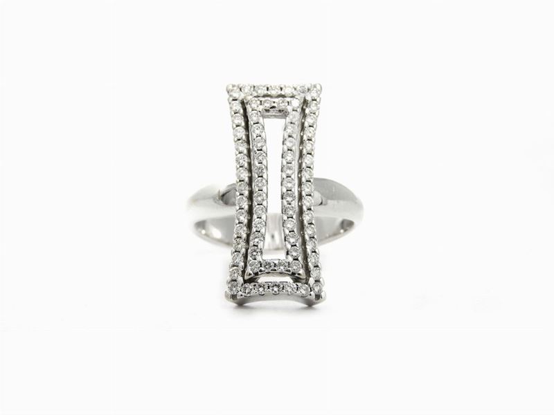 Anello Chimento in Oro Bianco e Diamanti