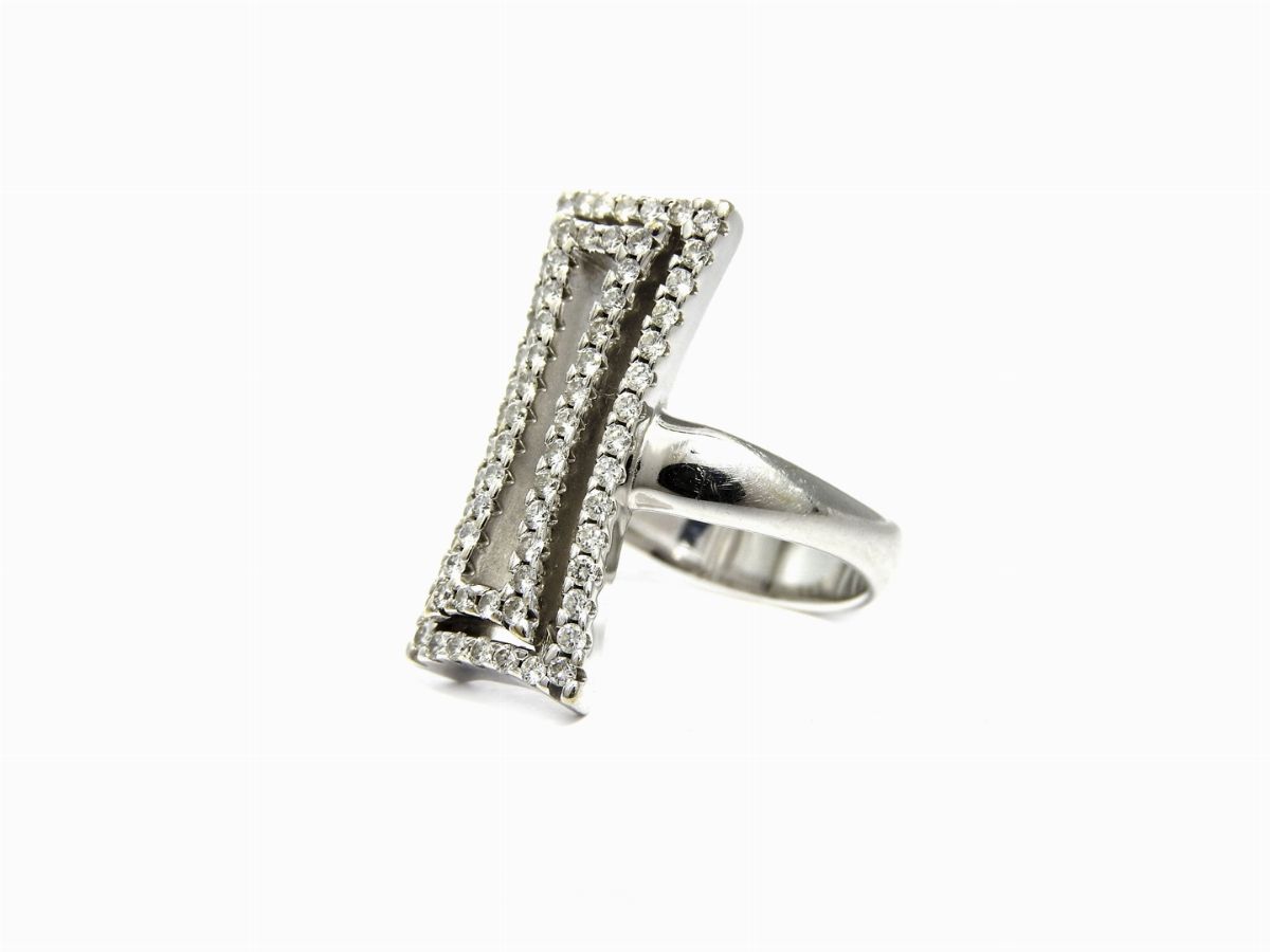 Anello Chimento in Oro Bianco e Diamanti