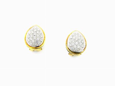 Orecchini in Oro Giallo e Bianco con Diamanti