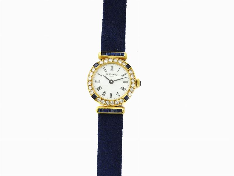 Orologio da Polso per Donna Alexis Barthelay in Oro Giallo, Diamanti e Zaffiri
