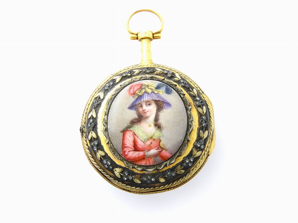 Orologio da Tasca A. Hessen in Oro Giallo e Argento