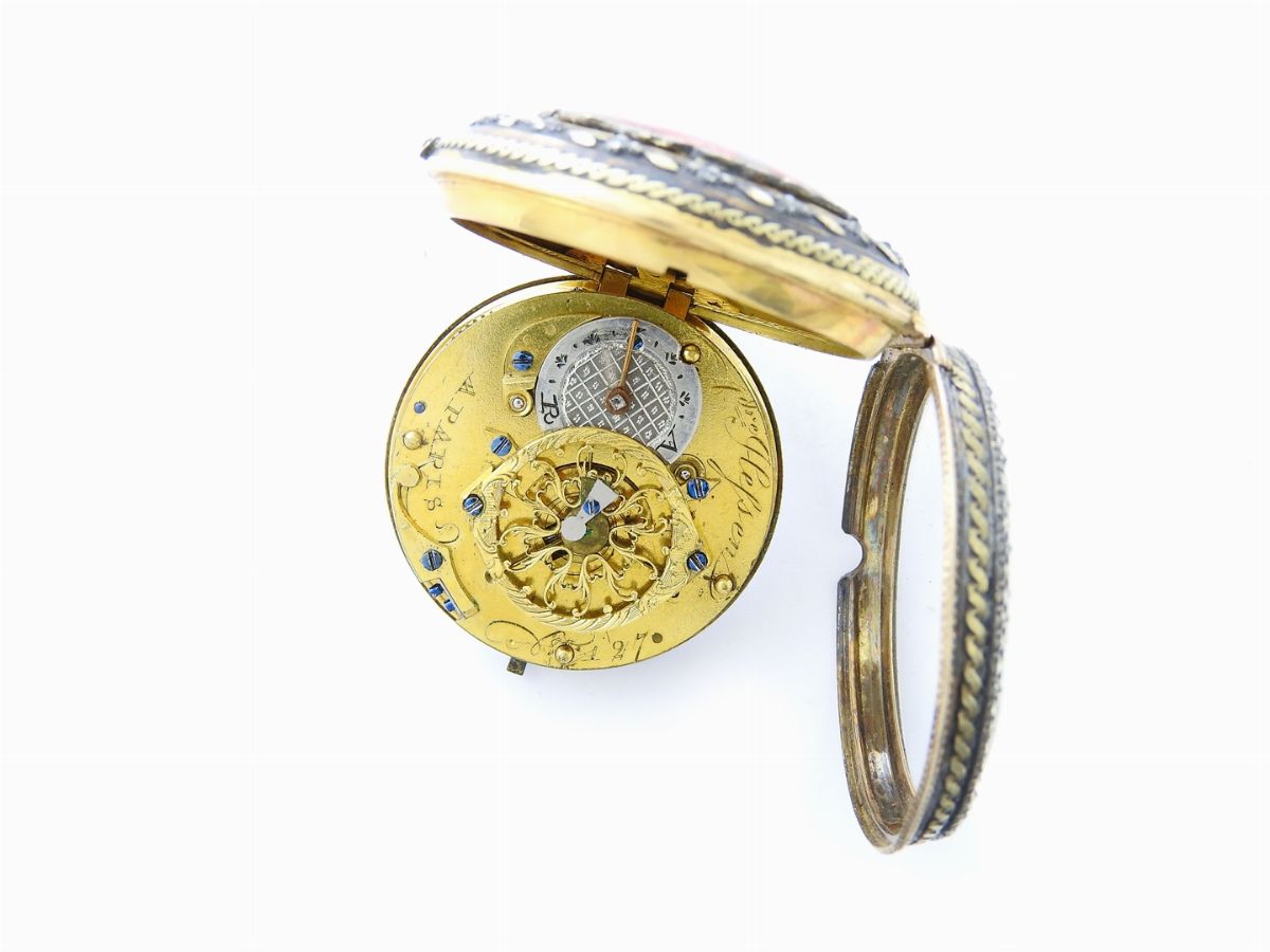 Orologio da Tasca A. Hessen in Oro Giallo e Argento