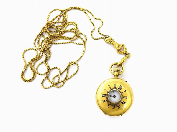 Yellow gold B. Introvini pocket watch with yellow gold chain