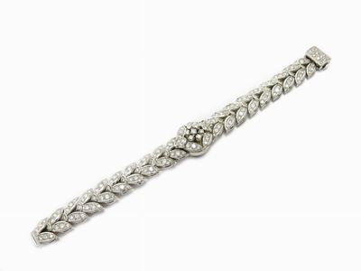 Bracciale Orologio Jaeger le Coultre in Oro Bianco e Diamanti