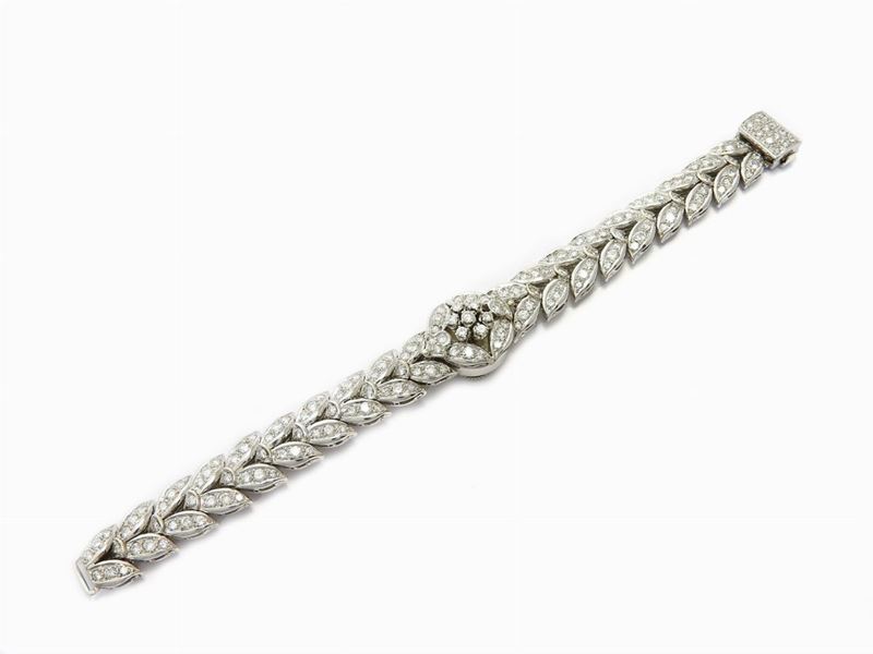 Bracciale Orologio Jaeger le Coultre in Oro Bianco e Diamanti