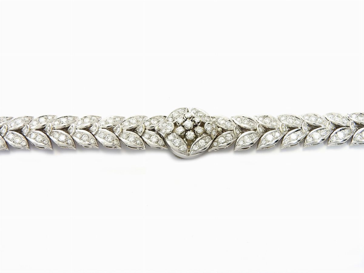 Bracciale Orologio Jaeger le Coultre in Oro Bianco e Diamanti
