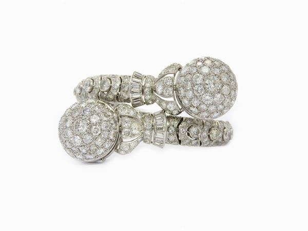 Bracciale orologio elastico per donna Rolex in platino e diamanti