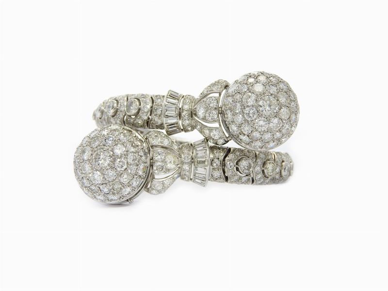Bracciale Orologio Elastico per Donna Rolex in Platino e Diamanti