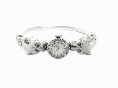 Bracciale Orologio Rolex in Oro Bianco e Diamanti