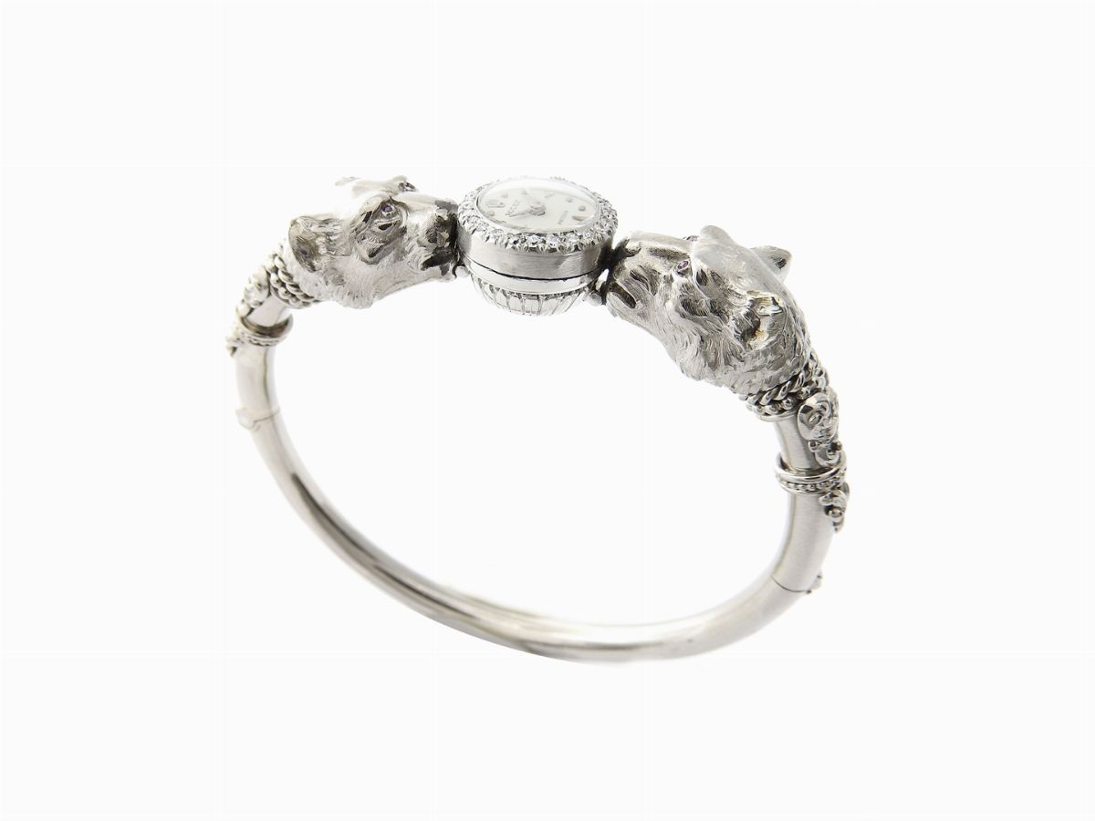 Bracciale Orologio Rolex in Oro Bianco e Diamanti