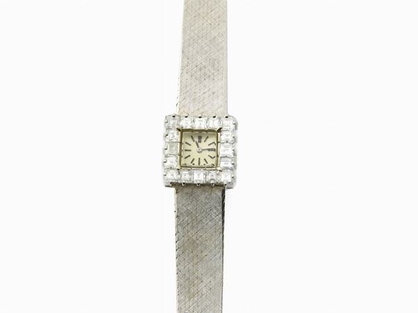 White gold Audemars Piguet ladies wristwatch with diamonds