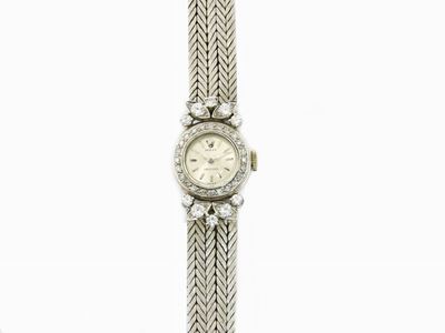 Orologio da Polso per Donna Rolex in Oro Bianco e Diamanti